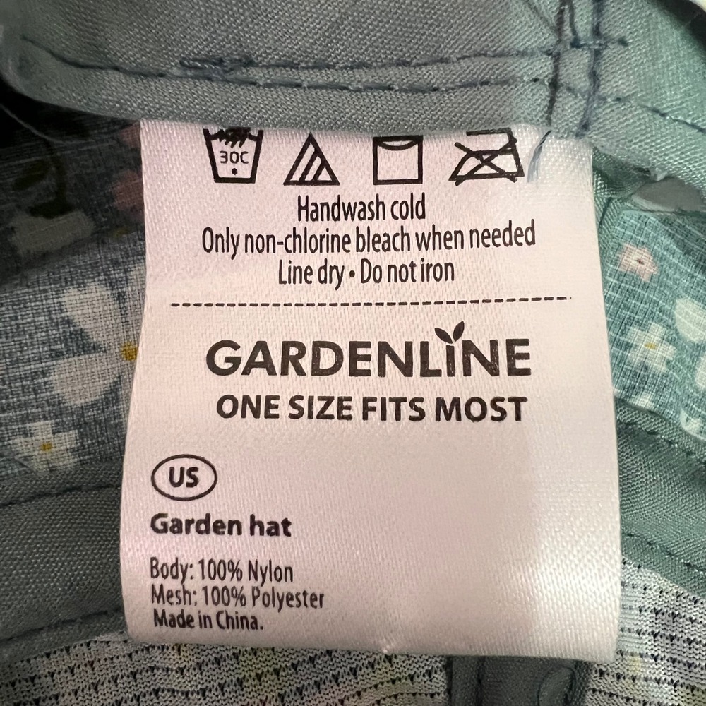 Gardenline Garden Hat OS Blue Floral Wide Brim Sun Protection Mesh Cottagecore - Picture 5 of 5